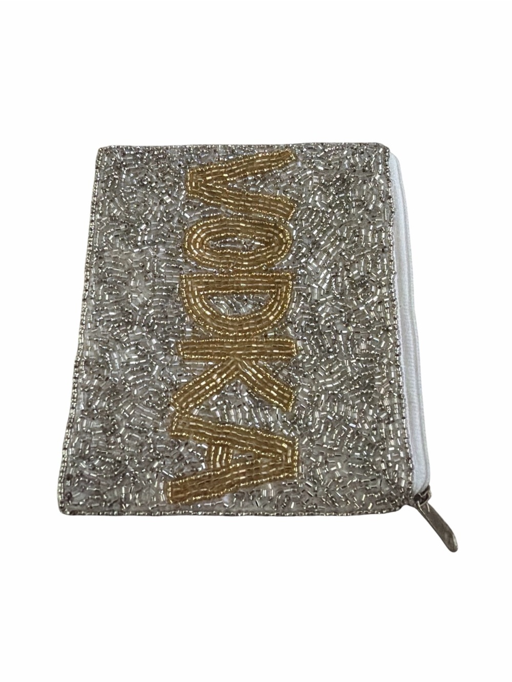 Shirdee Beaded 'VODKA' Silver Coin Purse Pouch - Women's Accessory - Picture 2 of 5